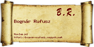 Bognár Rufusz névjegykártya