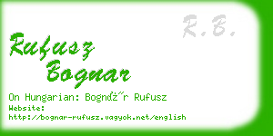 rufusz bognar business card